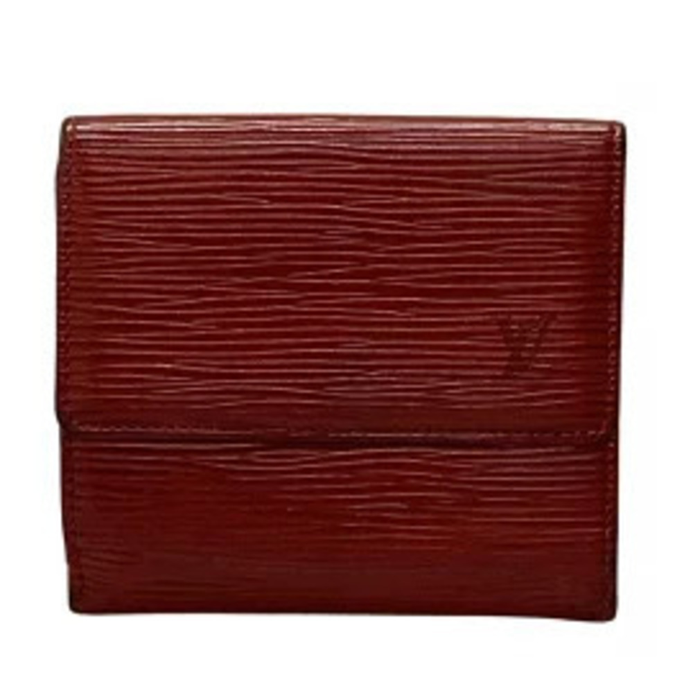 LOUIS VUITTON Porte Monnaie Billet Carte Credit Bi fold Wallet Rouge Red Leather